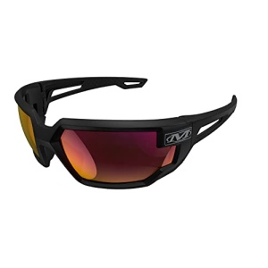 Mechanix Wear: Vision Type-X Safety Glasses with Advanced Anti Fog, Scratch Resistant, Black Frame, Protective Eyewear, Lightweight Glasses, Ventilated Temples, For Outdoor Use (Fire Mirror Lens)
